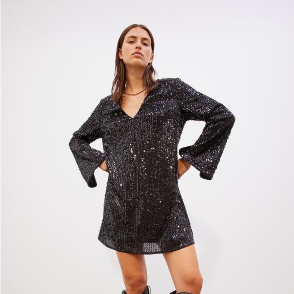 H&M sequined v-neck dress